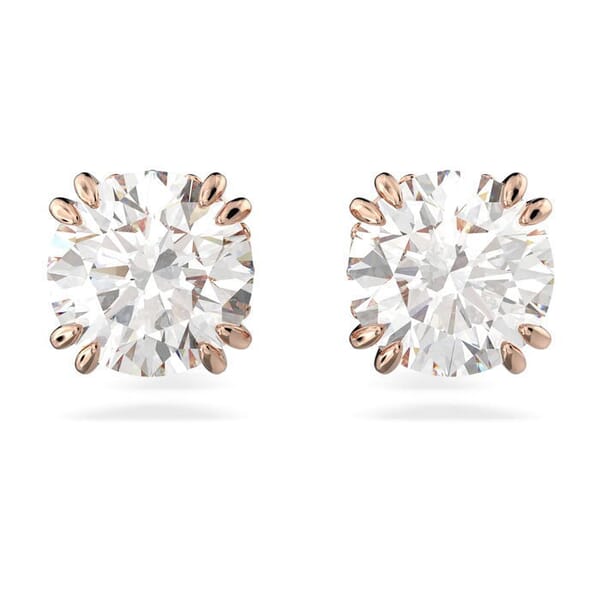 Swarovski øredobber Constella stud Round cut, rose - 5638801